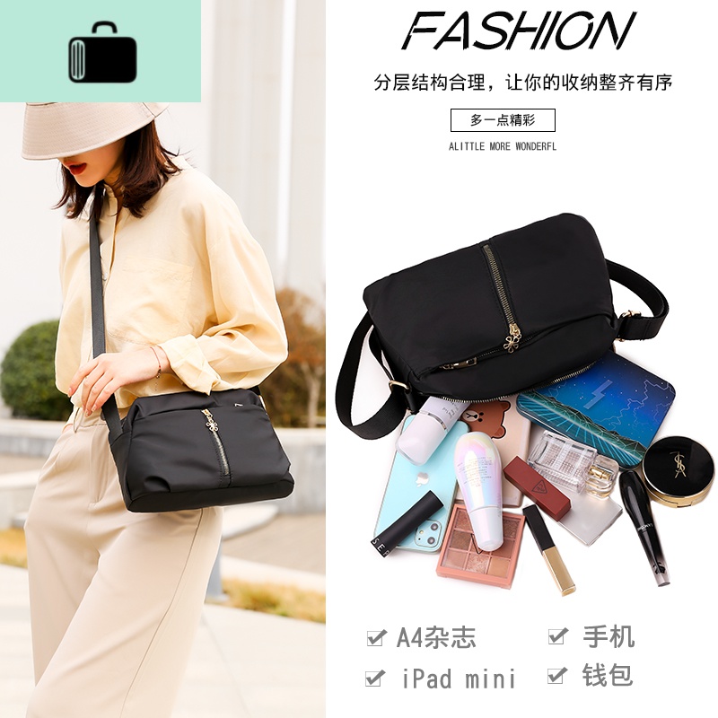 夏天2020流行包包尼龙布斜挎包女韩版单肩帆布妈妈百搭时尚挎包潮NEW LAKE女士双肩包高清大图