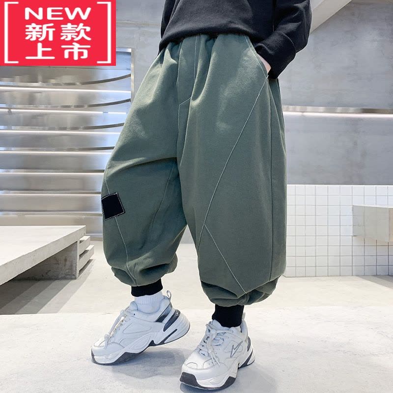 可莉允儿童冬季加绒休闲裤保暖一体绒2022新款男童冬装灯笼裤加厚裤子潮保暖裤图片