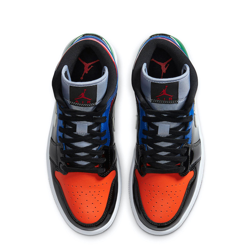 Air Jordan 1 Mid AJ1 乔1 中帮 彩色拼接篮球鞋 CV5276-001