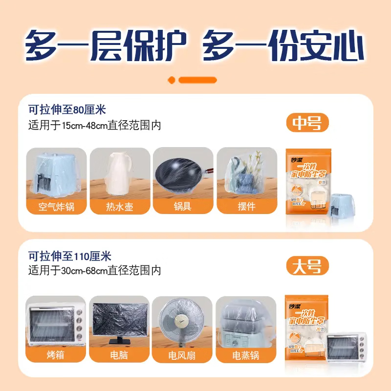 妙洁 一次性家电防尘罩 中号 30只 (EC) BDZSSC高清大图