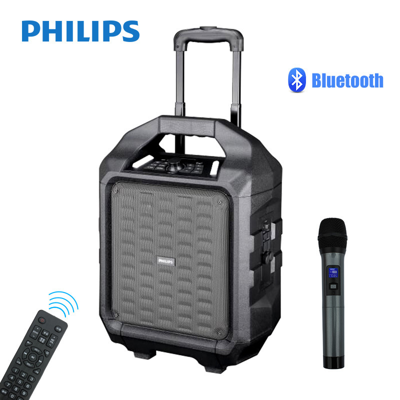 飞利浦(PHILIPS)SD75 广场舞音响户外便携式音箱大功率 拉杆音箱 户外无线蓝牙音箱 无线麦克风