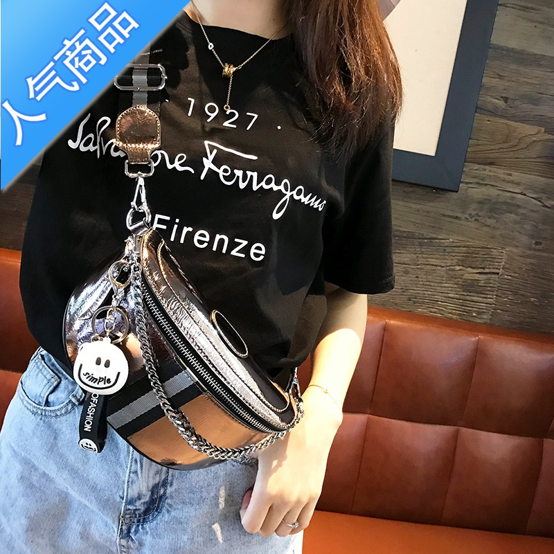 封后欧洲站胸包女2022新款潮流爆裂纹时尚软皮小包潮流ins百搭斜挎包女斜挎包