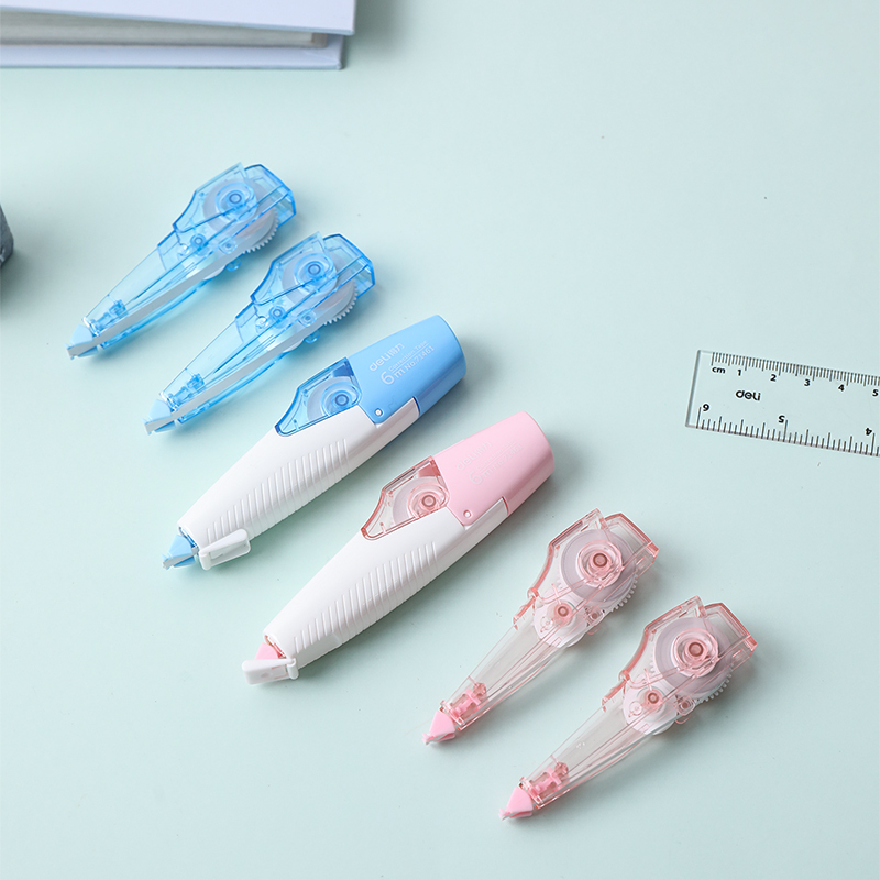 得力修正带批发韩国多功能可爱创意改正带实惠装初中生涂改小学生用小清新大容量修改带修真带涂改带可换替芯 蓝色71462