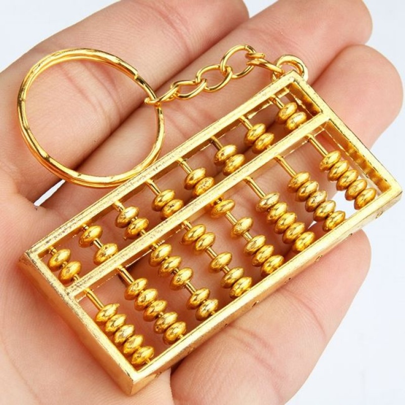 合金九档算盘 金算盘摆件 解漏财 化小人旺财 风水饰品 合金算盘