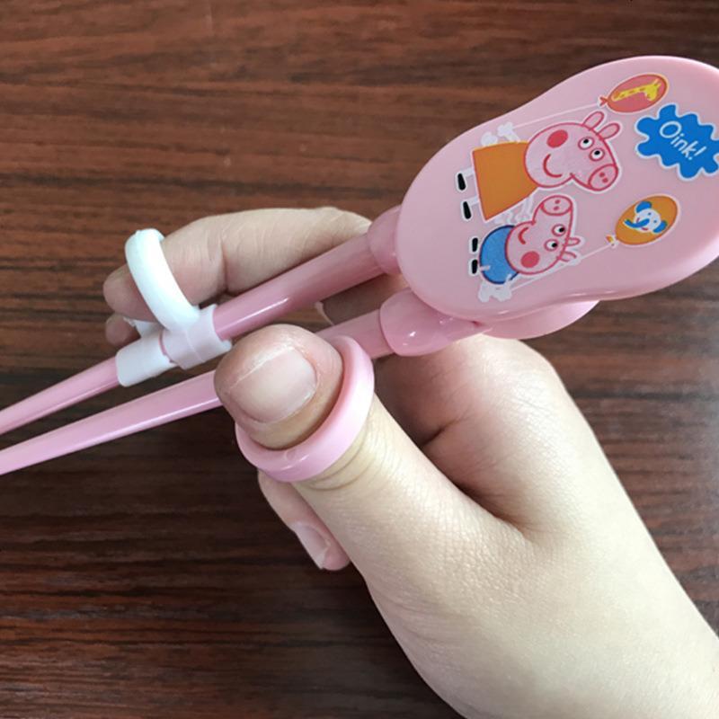 (两件起拍，一件不)小猪佩奇幼儿童树脂学习训练筷韩国餐具套装辅食碗宝宝筷子卡通