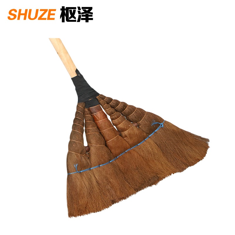 枢泽 棕扫帚 扫把 木珠款 把高清大图