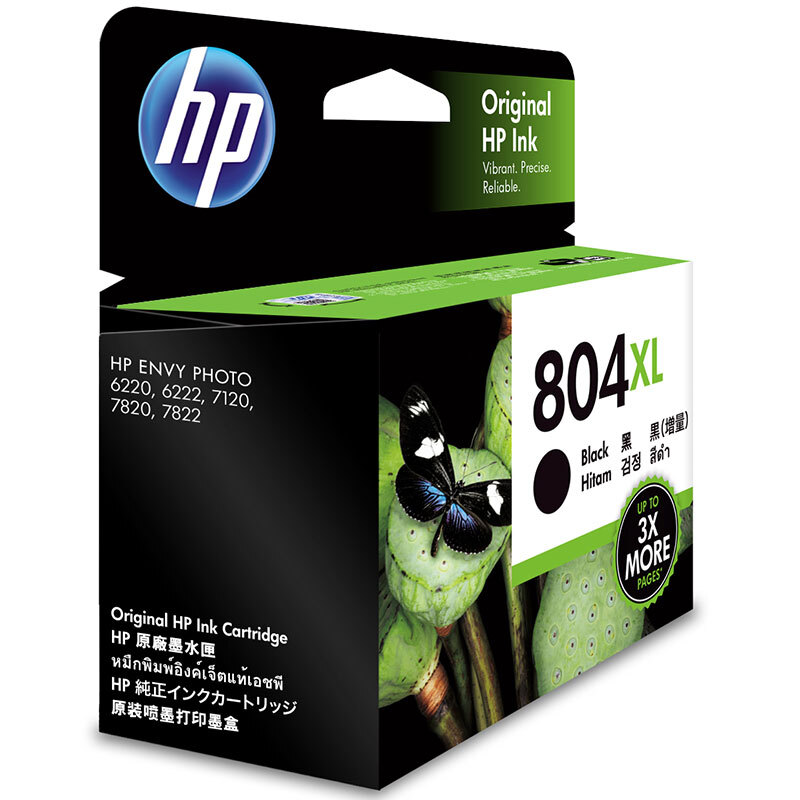 惠普(HP)T6N12AA 804XL 黑色墨盒(适用ENVY Photo 6220 6222 7120 7820)高清大图