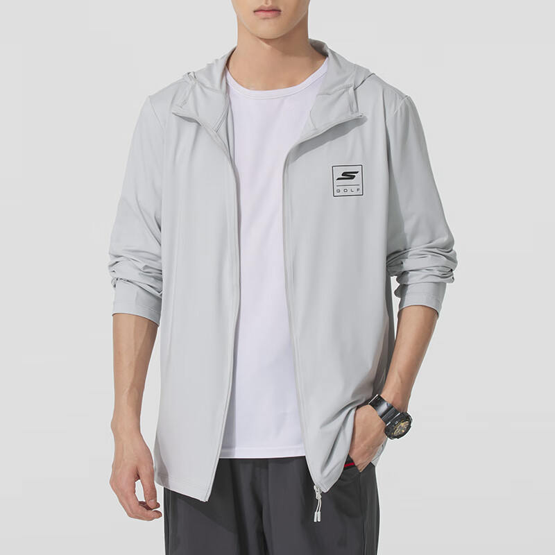 斯凯奇(Skechers)男装女装 新款运动服遮阳衣长袖夹克外套 P225U130-02VP 灰色 L