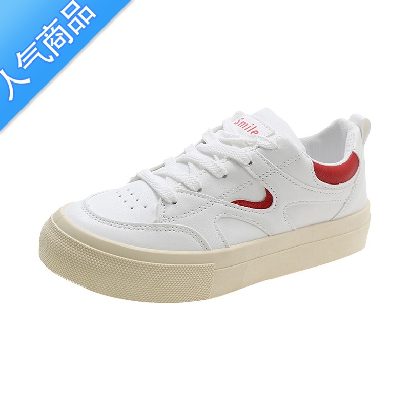 SUNTEK小众原创美式复古板鞋女2023春夏新款港风百搭厚底休闲运动小白鞋高清大图