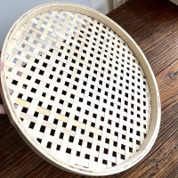 大孔竹筛子竹黄竹肉簸箕平底竹筐竹制品筛竹匾竹编制品大全大孔竹筛（竹黄直径50厘米（含边