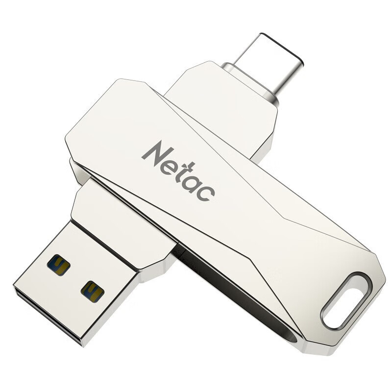 朗科(Netac) U盘 G473 128G USB3.0 Type-C 金属旋转 浅灰色高清大图