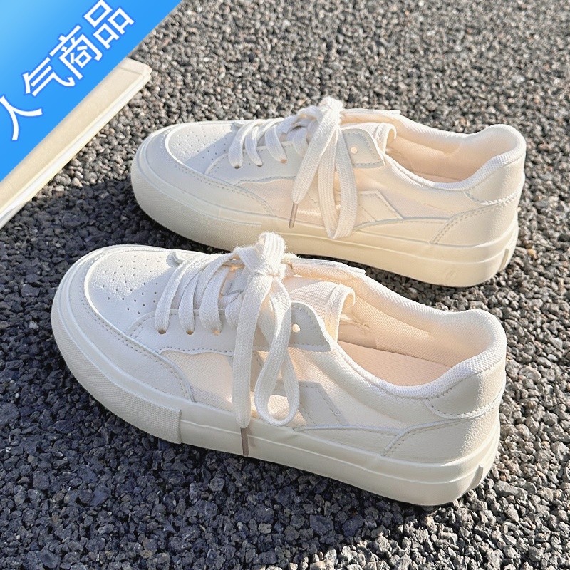SUNTEK2023新款夏季小白鞋女网面休闲厚底帆布鞋原创百搭学生板厚高清大图