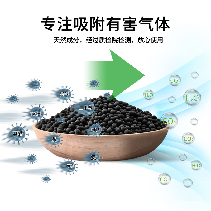 [1室1厅除醛专用 送2检测盒]南林活性炭去除甲醛新房装修急入住家用竹炭包强力型汽车吸附除味碳包3000g
