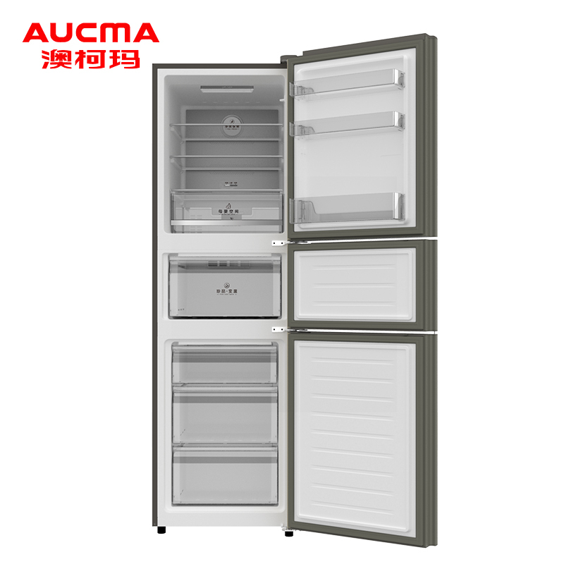 澳柯玛三门冰箱bcd-269wpgx晶钻银