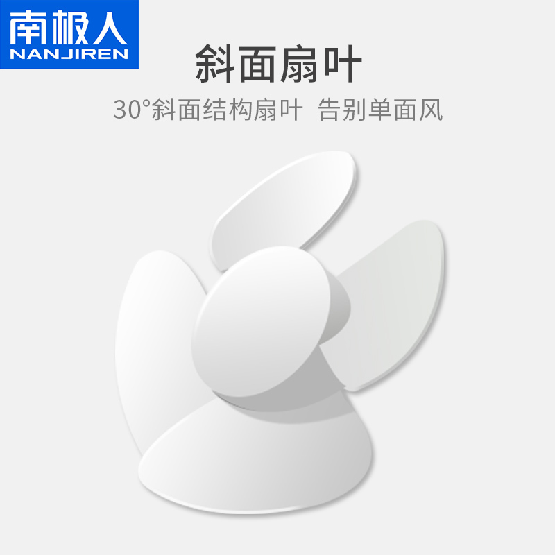 南极人(NANJIREN)USB风扇 4叶静音 3档调速 强劲风力 台式桌面夹扇办公室宿舍挂台式扇白色