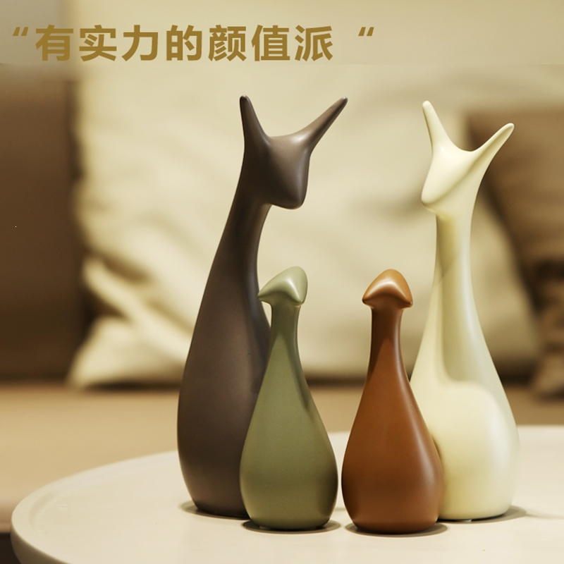 小摆件家居装饰创意客厅电视玻璃酒柜时光旧巷办公室玄关轻奢鹿工艺品