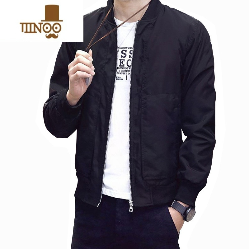YANXU男士2021新款夹克韩版潮流黑色外套棒球服春装休闲上衣潮