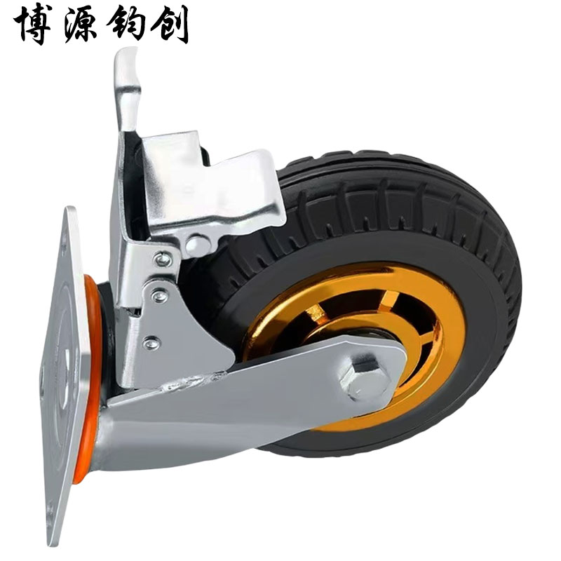 博源钧创 橡胶万向刹车轮 4寸100mm 个高清大图