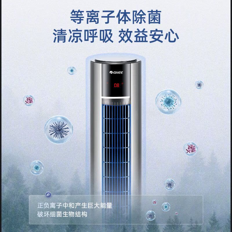 格力(GREE)电风扇冷暖两用家用塔扇卧室客厅无叶风扇落地扇15h定时WIFI智控等离子变频风扇 FL-1001RBag图片