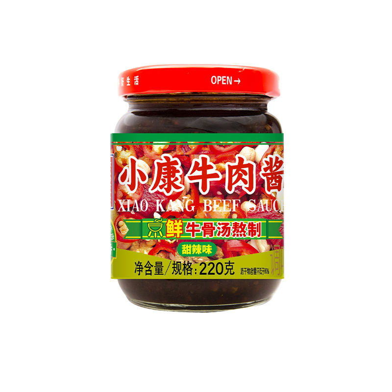 小康(XIAOKANG) 甜辣味牛肉酱220g/瓶 下饭酱拌面酱火锅酱调味品辣椒酱高清大图