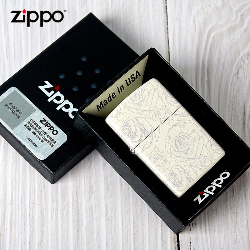 苏宁自营打火机zippo官方正品暗夜玫瑰彩印煤油打火机送男友zppo