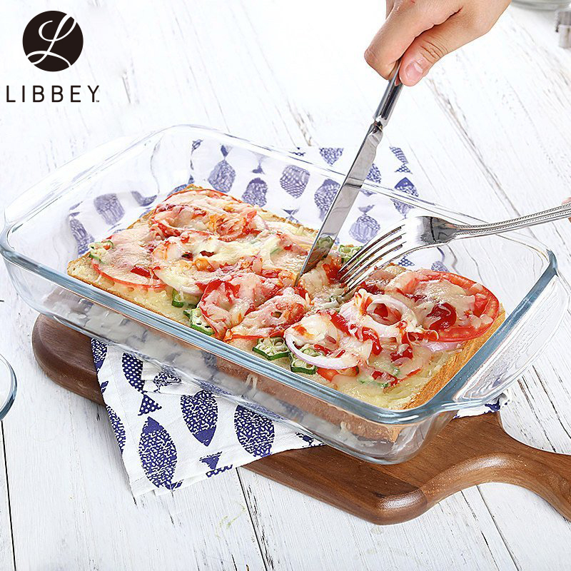 [墨西哥进口][Libbey]利比进口保鲜带盖耐热钢化玻璃烤盘焗饭盘烤箱微波烘焙