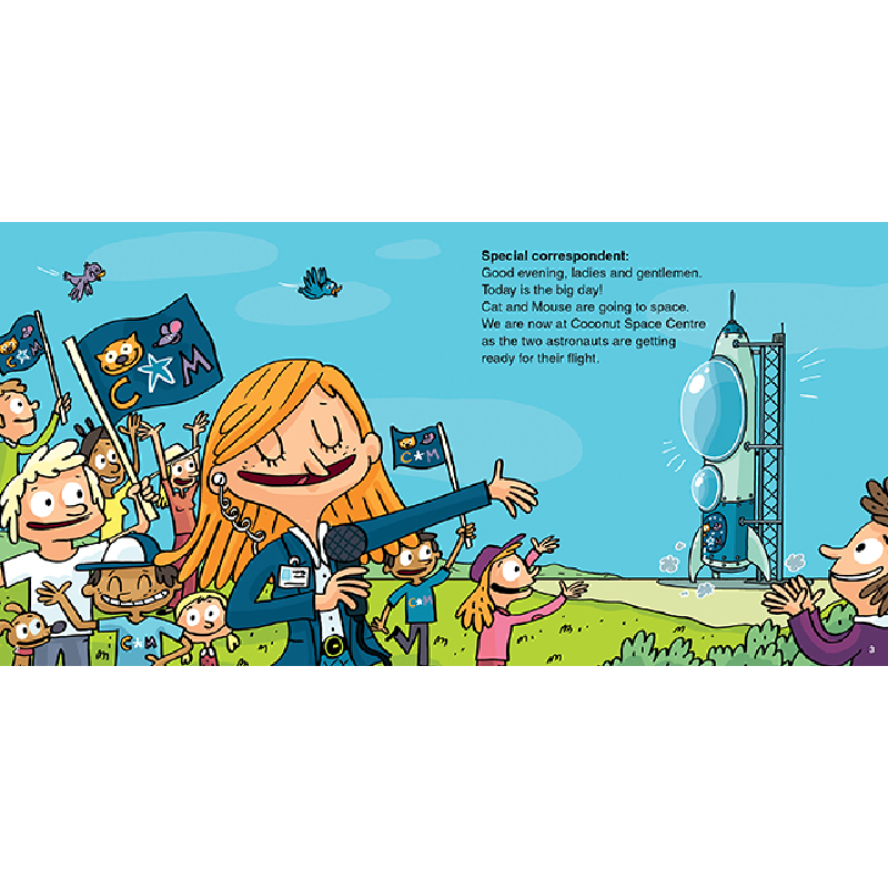 正版新书]大脸猫和卷尾鼠:太空遇险记 [3-6岁]斯蒂芬·胡萨尔978高清大图