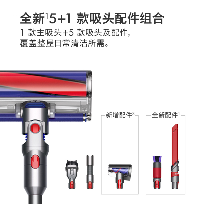 戴森(Dyson)手持吸尘器V8 Fluffy 6款吸头 中等户型适用,家用除尘除螨 2023款