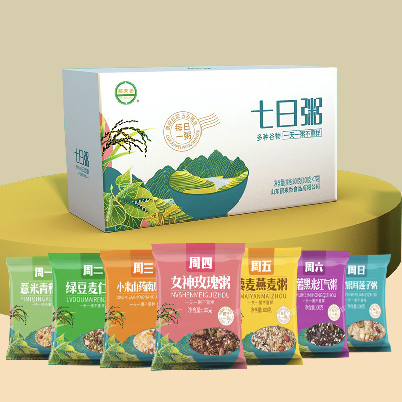 鹤来香 五谷杂粮礼盒多种杂粮组伴手礼 七日粥100克*7袋(礼盒装)