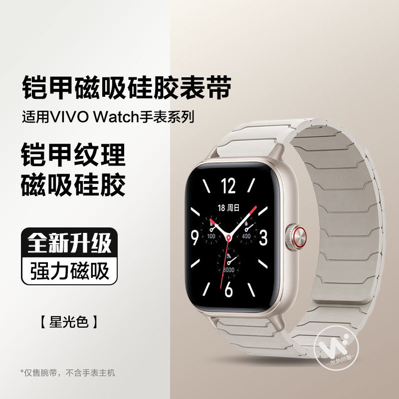 适用华为手环11手表带11pro磁吸扣10编织9回环专用一体腕表带8运动NFC智能手表男士春夏向新绿女生表链透气高清大图