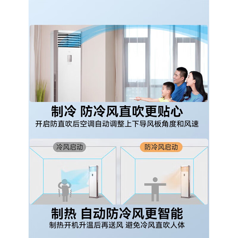 美的5匹柜式空调 冷暖新能效变频RFD-120LW/BSDN8Y-PA401(1)A特种安装30m内穿楼板一价全含