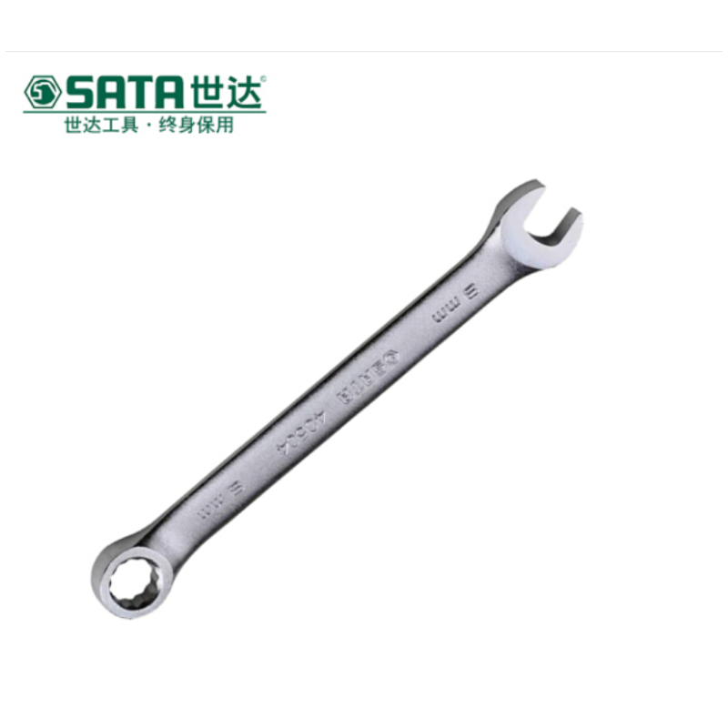 sata世达 扳子 汽车维修保养雾面电镀欧式两用单开口扳手单支装 40514-欧式两用扳手18MM