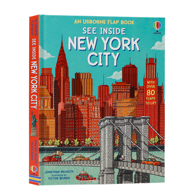 [正版]Usborne看里面系列翻翻书 纽约 See Inside New York City 英文原版绘本 立体书早高清大图