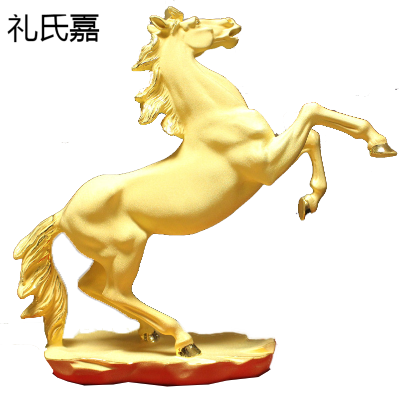 礼氏嘉 电铸黄金奔马摆件十二生肖金马商务送礼生日开业乔迁办公室