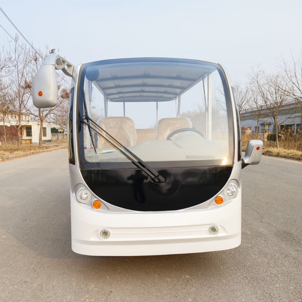 龙云天盾电动观光车4排11座景区休闲接待游览园区厂区参观电动四轮观光中转车 敞篷标配高清大图