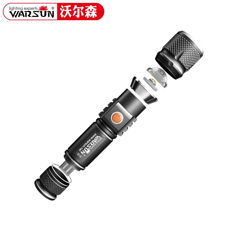 沃尔森(WARSUN) LED超亮远射迷你强光手电筒可充电户外照明防水家用超小袖珍微型式 515