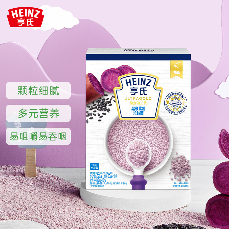 亨氏(Heinz)金装粒粒面320g*2盒组合装(鳕鱼胡萝卜*1+猪肝枸杞*1 )婴儿营养面条宝宝辅食 6-36个月适用