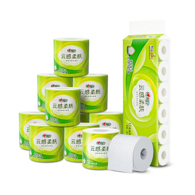 心相印BT5410(单提)商用云感150克10粒装四层立体压花卷筒卫生纸高清大图