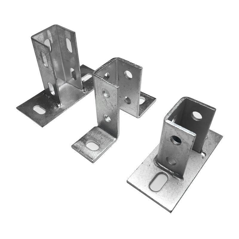 抗震支架底座 焊接底座 免焊底座光伏底座c型钢连接底座万向底座 41*4