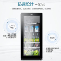 海尔冰吧家用冷藏柜 智能除露 客厅办公室冰箱小型冷藏保鲜茶叶柜 121升