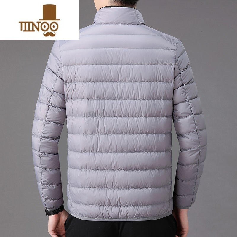 YANXU冬季轻薄款羽绒棉服男短款大码休闲立领保暖上衣爸爸男装棉衣外套高清大图