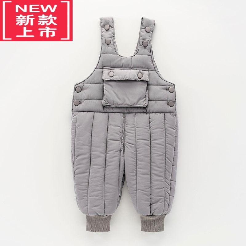 可莉允宝宝背带裤棉裤加棉一岁三岁男童保暖裤儿童裤子婴儿夹棉女童冬装