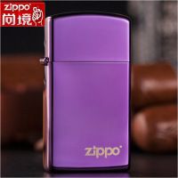 美国原装zippo正版打火机 28124zl纤巧紫冰标志 zpoo打火机正品专柜正品女士防风煤油火机