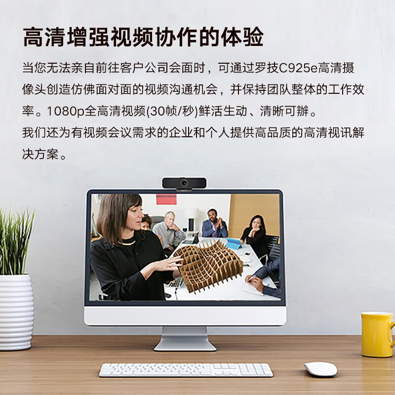 罗技(Logitech)C925e电脑摄像头 直播摄像头家用 外接高清台式笔记本网络摄像头usb视频会议网课带麦克风高清大图