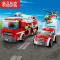 真智力兼容城市消防车总局积木车小汽车飞机男女孩益智拼装玩具