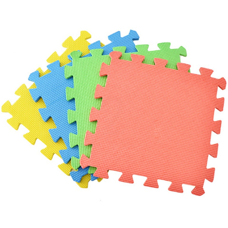 9片装家用卧室厨房防滑泡沫板地垫拼图垫子楼梯脚垫门垫拼