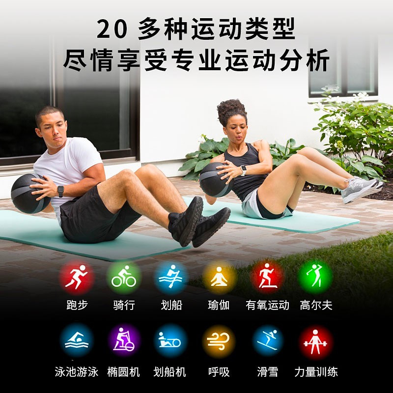 Garmin 佳明venu sq运动潮流智能手表触控健身热量脉搏血氧饱和度检测跑步心率腕表 音乐版 海军蓝