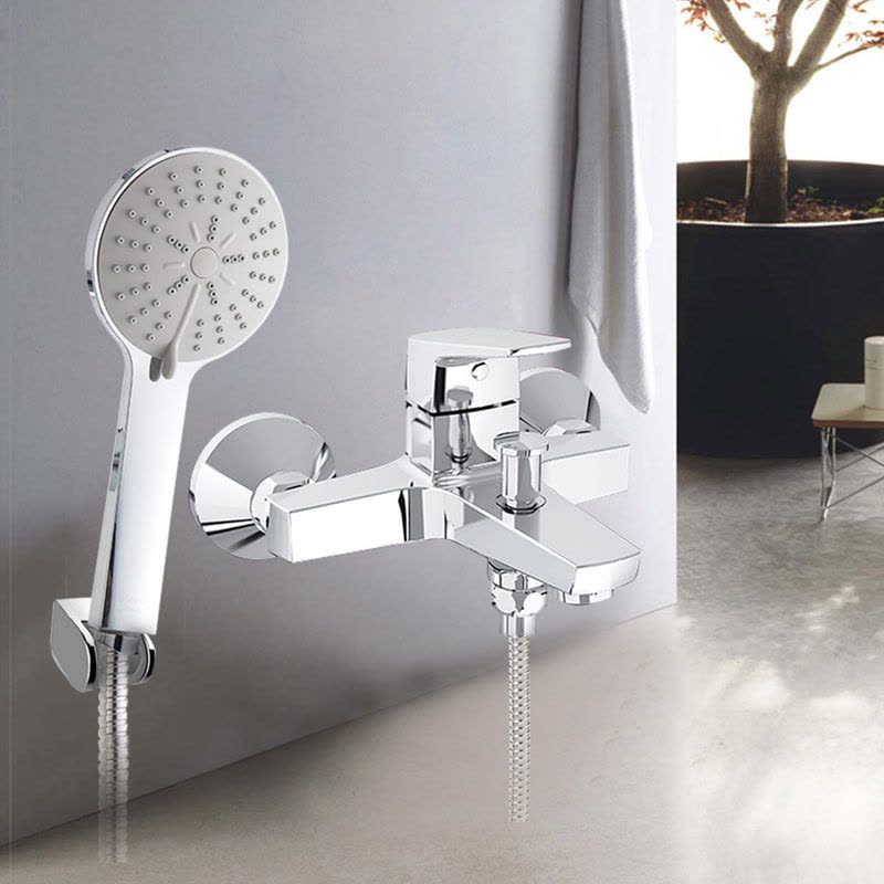 美标卫浴简方挂墙式浴缸龙头CF-T511全铜本体花洒淋浴喷头图片