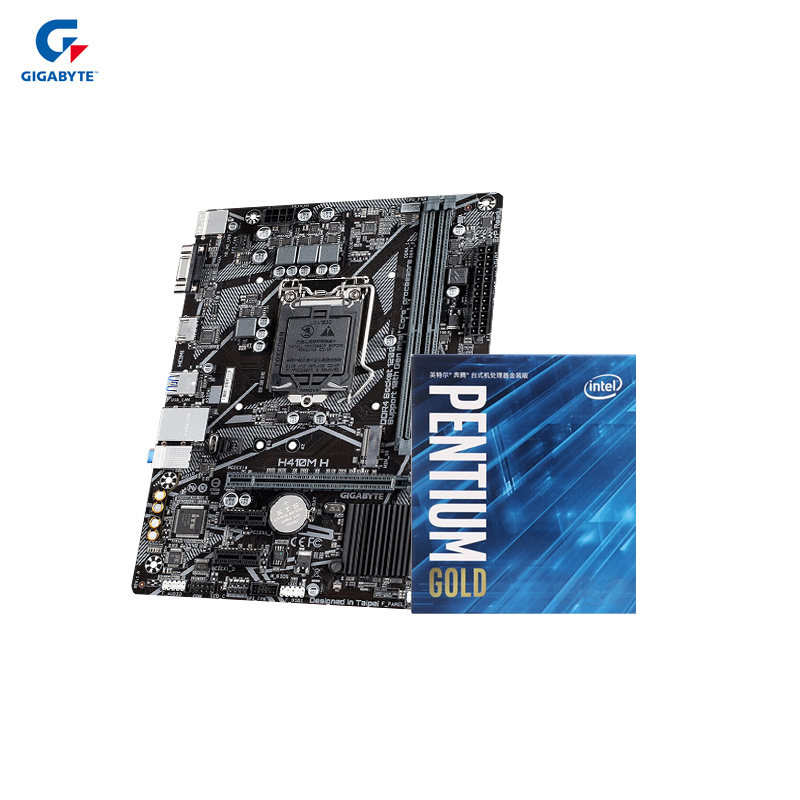 技嘉(GIGABYTE)H410M H主板+INTEL奔腾G6400 CPU套装