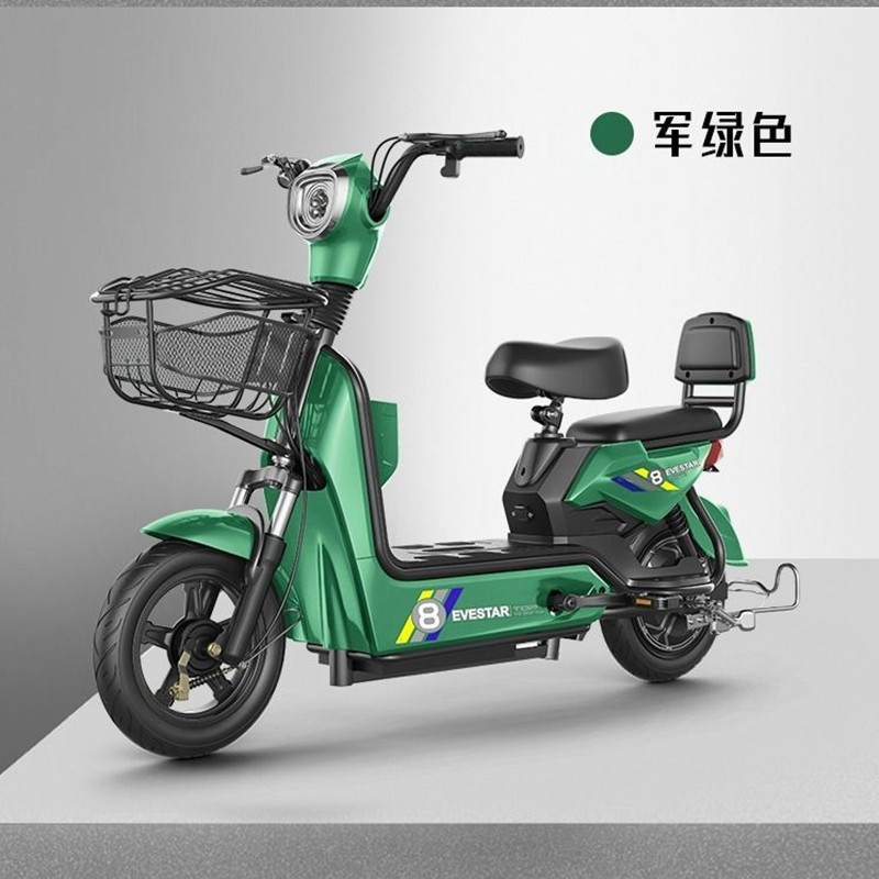 电动自行车48v成人小型男女电瓶车脚踏助力学生双人锂电车19a超威锂